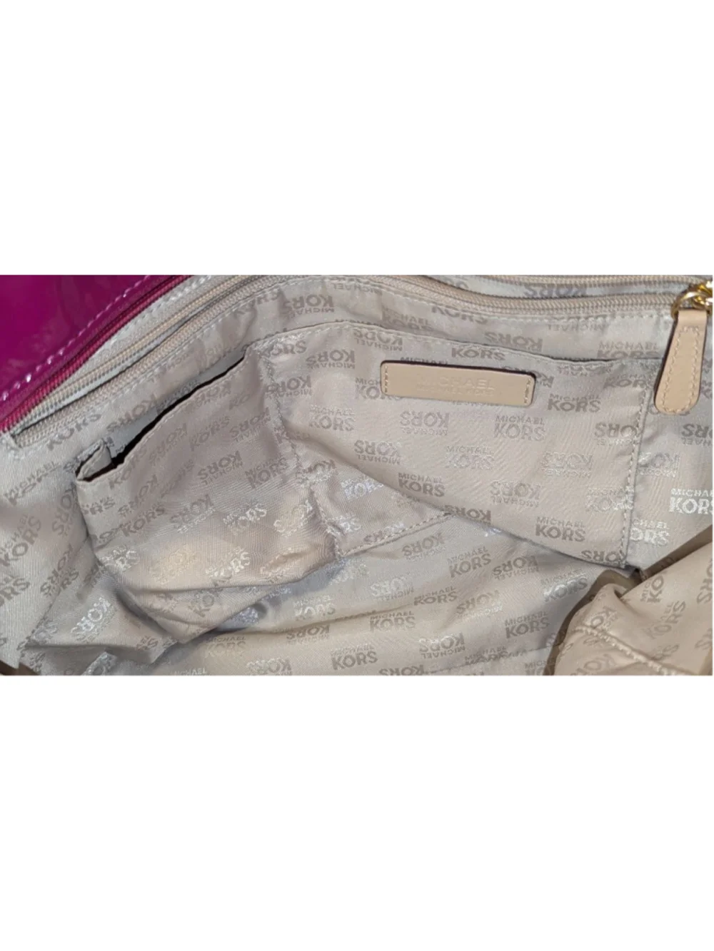Michael Kors Fuchsia Patent Leather Tote Bag One Size